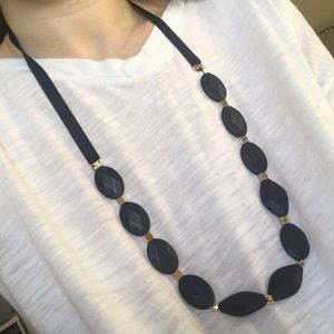 Black wood statement necklace